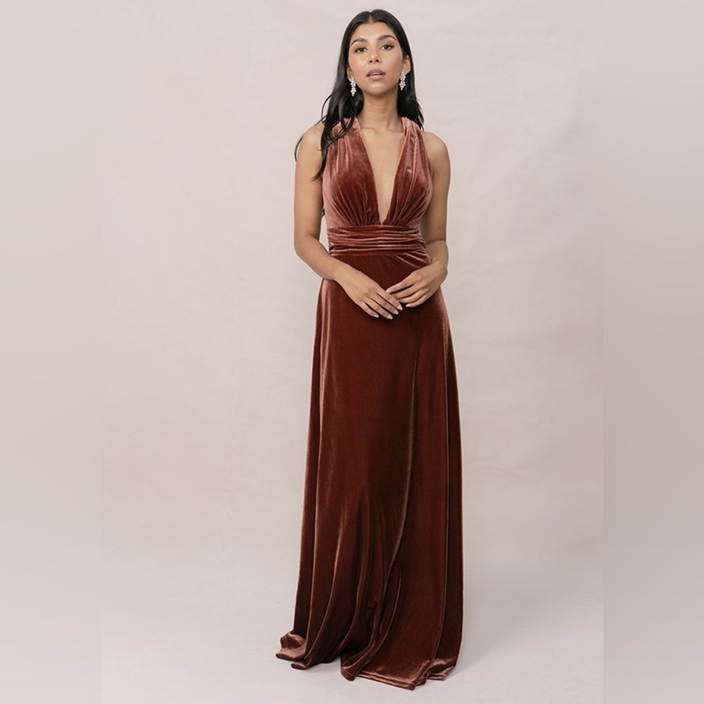 Revelry Dylan Velvet Maxi Dress Terracotta Size 10